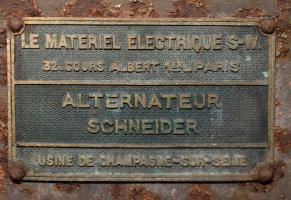 Ligne Maginot - LA FERTE - (Ouvrage d'infanterie) - Bloc 2
Plaque de générateur Schneider