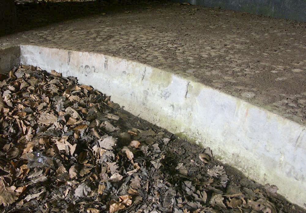 Ligne Maginot - BIESENBERG - (Casemate d'artillerie) - Gros plan sur la circulaire improvisée marquée sur le béton