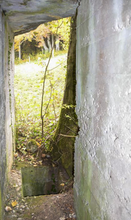 Ligne Maginot - GRAND KOHLBERG NORD - (Blockhaus pour arme infanterie) - L'entrée avec une fosse carrée où débouche une conduite de 10 cm environs.