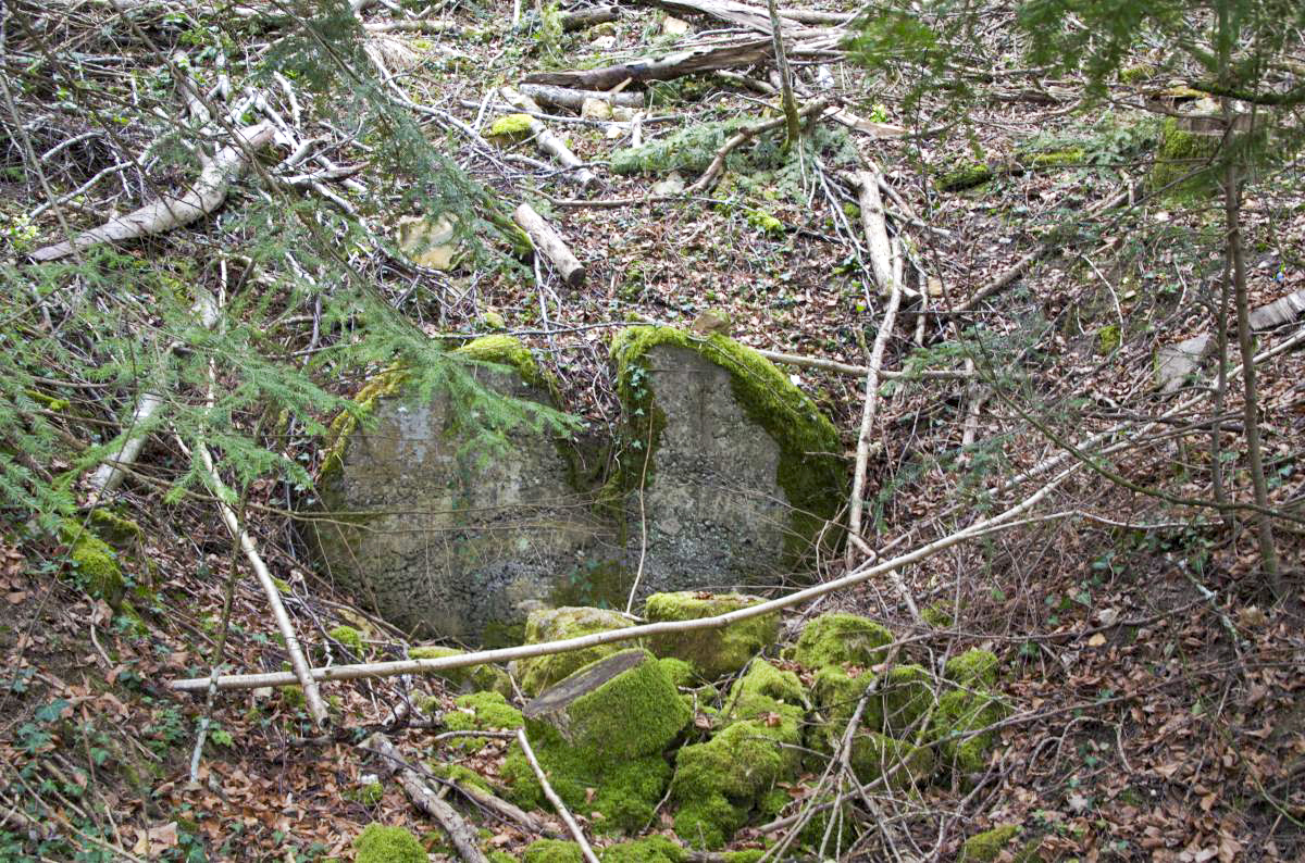 Ligne Maginot - NEUNEICH 4 - (Abri) - Mur du fond, on distingue nettement la façon dont la montagne a été creusée.