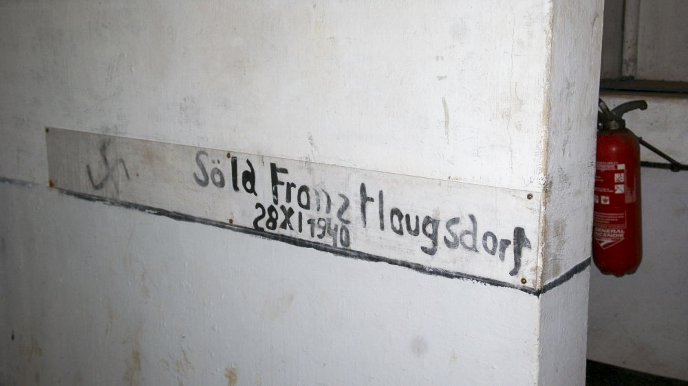 Ligne Maginot - LA SALMAGNE - (Ouvrage d'infanterie) - Inscription laissée par le 1er soldat allemand à avoir pénétré dans le fort