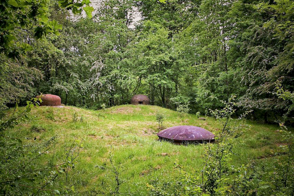 Ligne Maginot - SCHIESSECK - (Ouvrage d'artillerie) - Bloc 8
Au premier plan la tourelle de 135, à gauche la cloche VDP et à droite la cloche GFM.