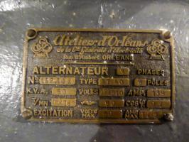 Ligne Maginot - BAMBESCH - A35 - (Ouvrage d'infanterie) - Plaque constructeur de l'alternateur