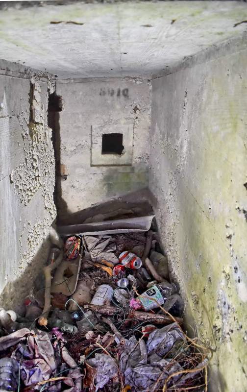 Ligne Maginot - PA DE SIERENTZ OUEST 2 - (Blockhaus pour arme infanterie) - Le couloir avec le créneau de défense au fond - Daniel Froehly