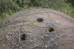 Ligne Maginot - SOETRICH - A11 - (Ouvrage d'artillerie) - Bloc 5
Cloche GFM type A ; traces d'essais de charges creuses