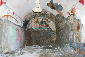 Ligne Maginot - SOETRICH - A11 - (Ouvrage d'artillerie) - Casernement 
Peinture murale
Le Mess de l'ouvrage, l'orchestre basque et frise murale
