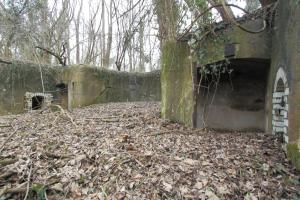 Ligne Maginot - BATTERIE DES PAYSANS - (Cuve pour canon) - Emplacement de pièce avec de chaque cotés un abri pour les servants et la fenêtre permettant de passer les munitions depuis la soute