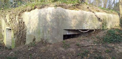Ligne Maginot - I12 - (Blockhaus pour arme infanterie) - Chambre de tir (le créneau de droite est remblayé)