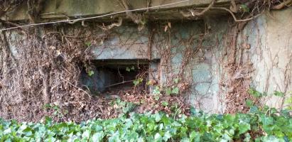Ligne Maginot - M26 - (Blockhaus pour arme infanterie) - Détail créneau droit.
Noter le reste de peinture de camouflage