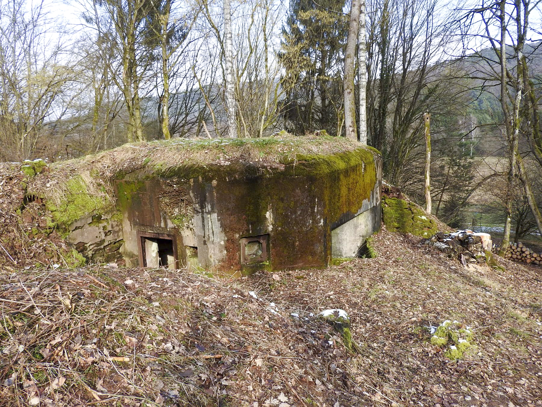 Ligne Maginot - LANGENACKER OUEST - (Blockhaus pour arme infanterie) - La façade arrière et l'entrée du blockhaus