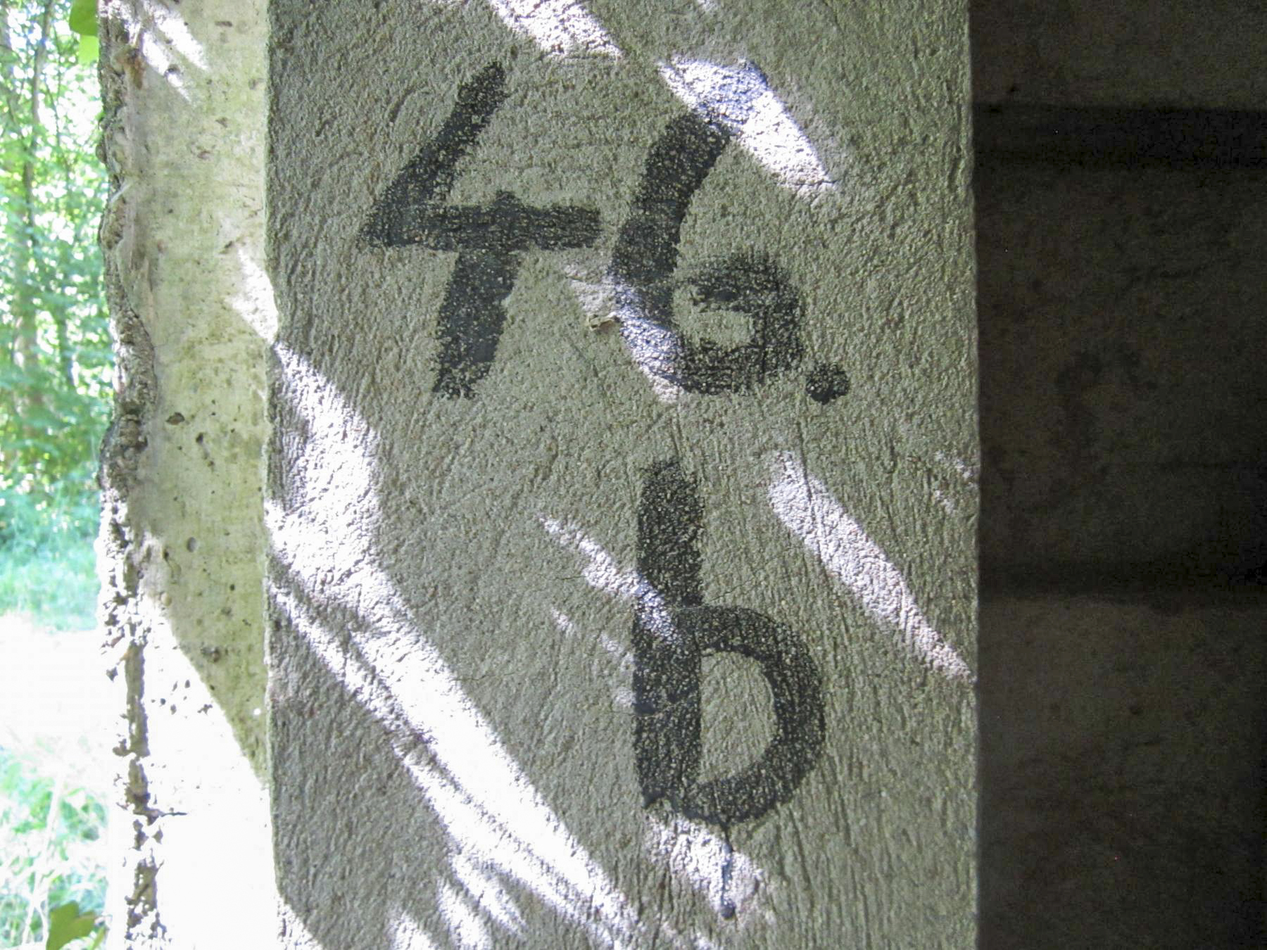 Ligne Maginot - HAUTE DIGUE 7 - (Blockhaus pour arme infanterie) - Marquage allemand 46B dans l'entrée