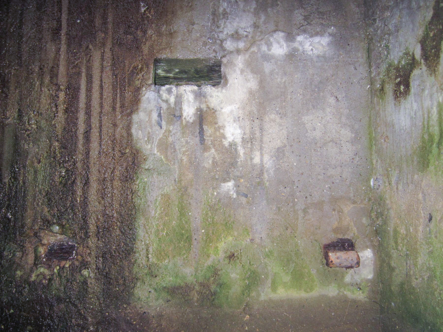 Ligne Maginot - KINZELBACH OUEST 1 - (Blockhaus pour arme infanterie) - Les créneaux. On distingue les gonds d'une tablette rabattable sous le créneau d'observation - Gregory Fuchs