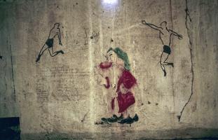 Ligne Maginot - SAINT ROCH - (Casernement) - Peintures murales au dessus de la cheminée.