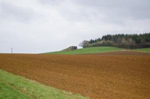 Ligne Maginot - MB121 - (Blockhaus pour canon) - Vue de loin...en partant...