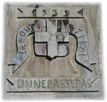 Ligne Maginot - LA ROUE - (Ouvrage d'infanterie) - Le bloc EMH
Le cartouche laissé par les constructeurs