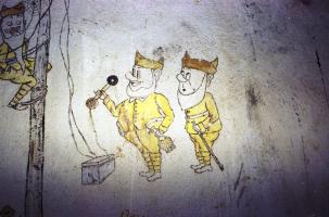 Ligne Maginot - ROQUEBRUNE - CORNILLAT - (Ouvrage d'artillerie) - Peinture murale dans le central téléphonique