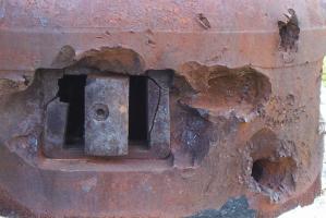 Ligne Maginot - OBERROEDERN SUD - RIEFFEL - (Casemate d'infanterie - Double) - Détail des impacts