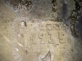 Ligne Maginot - EICHELBERG SUD - RAVIN MICONNET - (Blockhaus pour canon) - Cartouche du 1er Génie daté de 1939