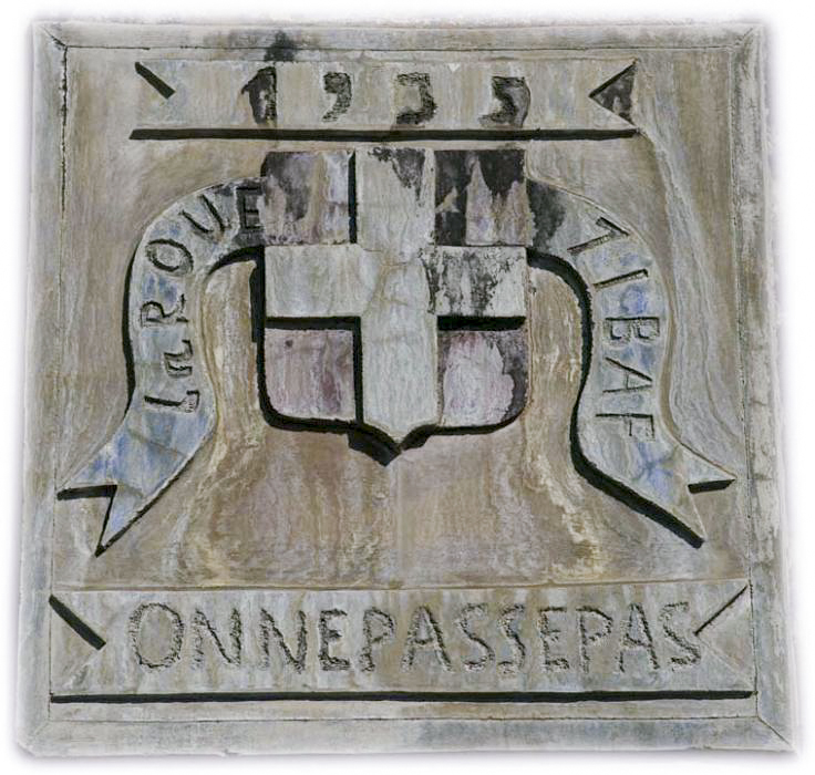 Ligne Maginot - LA ROUE - (Ouvrage d'infanterie) - Le bloc EMH
Le cartouche laissé par les constructeurs