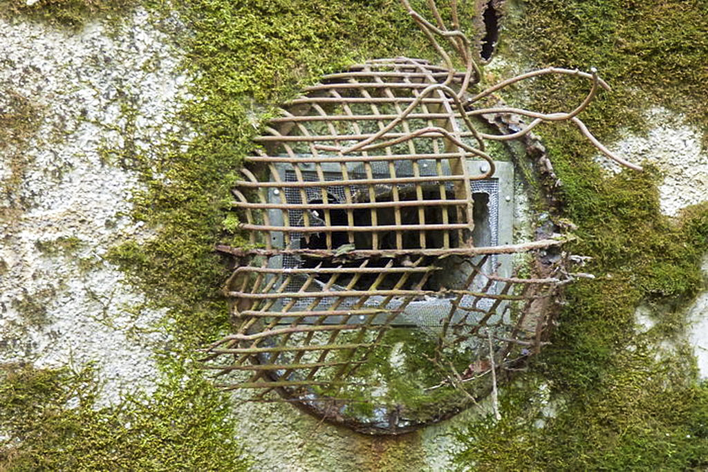 Ligne Maginot - BOIS DE KANFEN OUEST - C42 - (Casemate d'infanterie - Simple) - Prise d'air extérieure.
Noter la faible protection assurée par une simple grille 