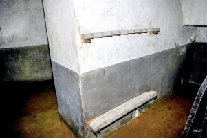 Ligne Maginot - KAUFFENHEIM (Casemate d'infanterie) - Râtelier à fusils au pied de l'escalier, aujourd'hui disparu