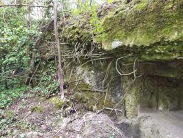 Ligne Maginot - KUBELMUEHLE 1 (AVANT POSTE) - (Blockhaus pour canon) - Créneau nord-ouest avec dégâts sur l'orillon