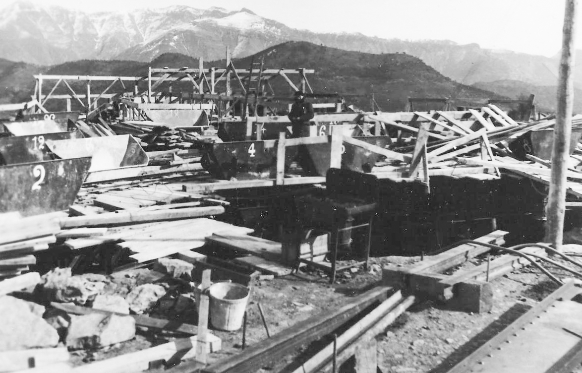 Ligne Maginot - MONTE GROSSO (MG) - E02 - (Ouvrage d'artillerie) - Construction de l'ouvrage. Photo Société Roussel de Nancy