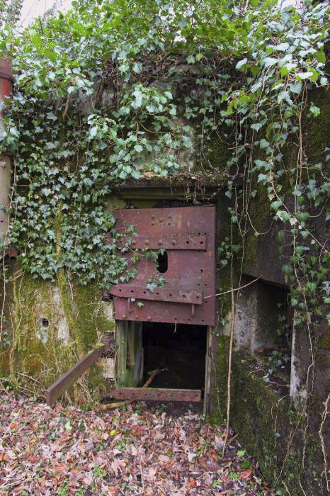 Ligne Maginot - BOIS DE RITTERSHOFFEN 1 - (Casemate d'infanterie - Simple) - La porte blindée qui ne comporte plus que son battant supérieur - GRASSER Michel