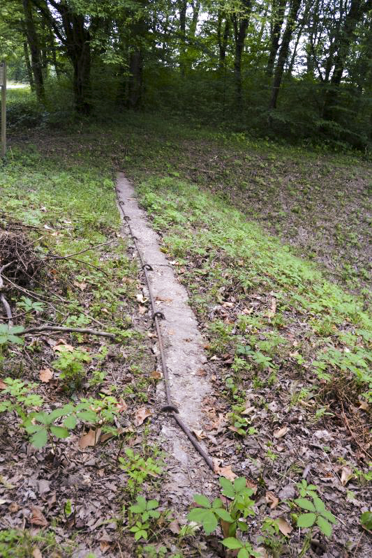 Ligne Maginot - BOIS DE CATTENOM - X14 - (Abri) - Barre d'ancrage au sol des filets de camouflage.