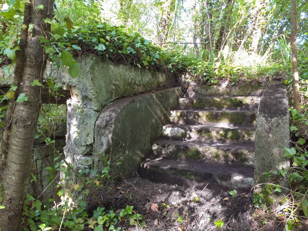 Ligne Maginot - KUBELMUEHLE  - (Casernement) - Escalier accolé à l'abri. Il permet le passage du remblais protégeant le casernement - gregfuchs
