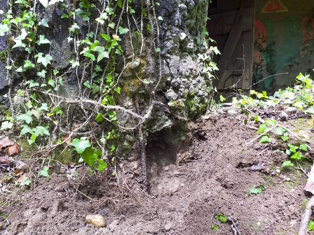 Ligne Maginot - KUBELMUEHLE 1 (AVANT POSTE) - (Blockhaus pour canon) - Débouché de la goulotte lance-grenade de défense de l'entrée - gregfuchs