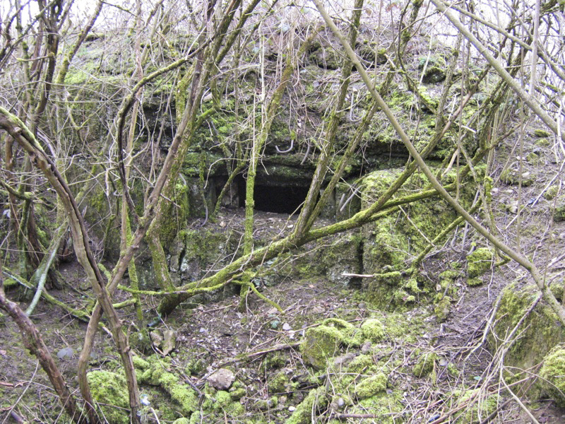 Ligne Maginot - KUBELMUEHLE 2 (AVANT POSTE) - (Blockhaus pour canon) - Facade avant du blockhaus
Noter les dégâts des combats et l'entonnoir de bombe qui a manqué de peu le blockhaus - Antoine SCHOEN