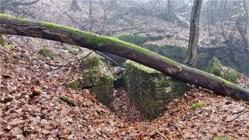 Ligne Maginot - HOCHWALD C8 - (Casemate d'infanterie) - Une tranchée maçonnée menant à l'entrée de la casemate