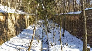 Ligne Maginot - HOCHWALD C3 - (Casemate d'infanterie - double) - L'extrémité du fossé de la casemate C3