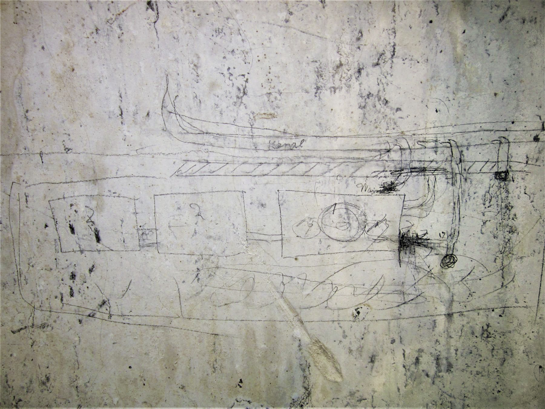 Ligne Maginot - PETIT REDERCHING - (Abri) - Latrines de la troupe
Au-dessus de l'urinoir, un croquis allemand schématisant la fosse et ses évacuations