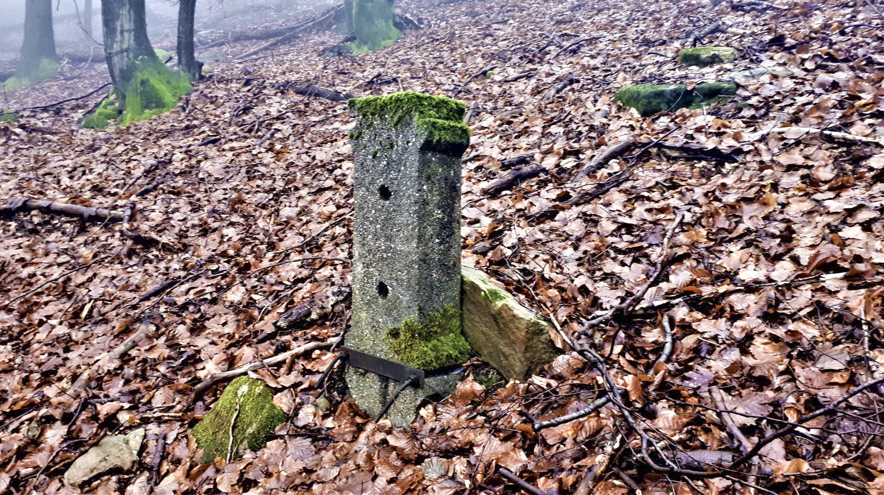Ligne Maginot - HOCHWALD C6 - (Casemate d'infanterie) - Le support d'un poteau pour l'alimentation électrique extérieure de la casemate