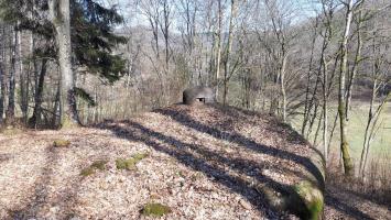 Ligne Maginot - GUNSTHAL FERME OUEST - (Blockhaus pour arme infanterie) - La cloche GFM surplombant le vallon de Guensthal