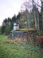 Ligne Maginot - WASENBERG 7 - (Blockhaus pour arme infanterie) - Vue sur le blockhaus n°7 du Wasenberg, explosé par les allemands en 1944. Un mirador a été installé à proximité