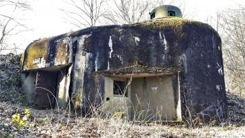 Ligne Maginot - GUNSTHAL COL EST - (Blockhaus pour arme infanterie) - Vue sur l'entrée et le créneau FM principal