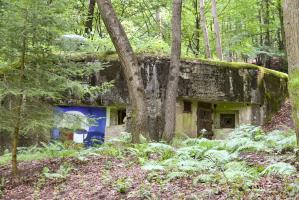 Ligne Maginot - GUNSTHAL FERME EST - (Blockhaus pour arme infanterie) - Façade en 2014. Le blockhaus est maintenant orné...