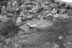 Ligne Maginot - SAINTE AGNES (SAG) - EO9 - (Ouvrage d'artillerie) - Ancre de marine à sa position d'origine au Col du Verrou. Cette ancre est aujourd'hui visible à proximité de l'ouvrage de Sainte Agnés