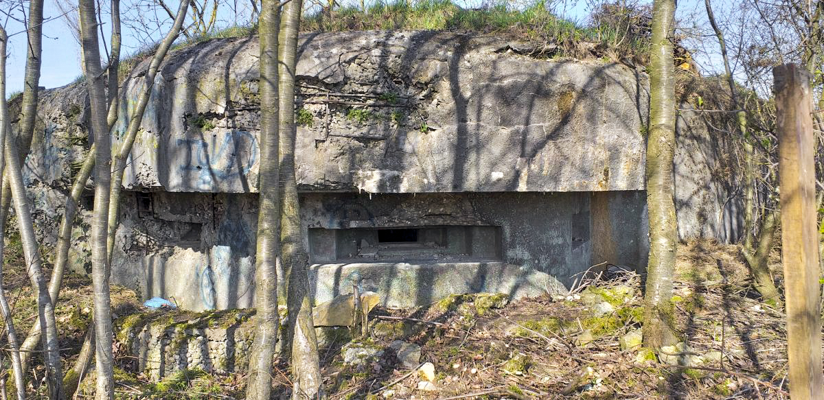 Ligne Maginot - WANTZENAU GARE - (PC) - Chambre de tir est. Vue sur le créneau central (FM) - Les Gardiens du Rhin