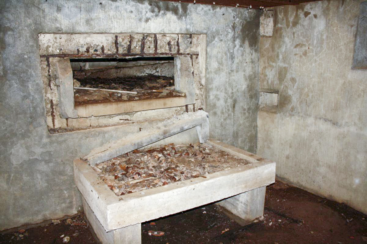 Ligne Maginot - DAMBACH SCIERIE - (Blockhaus pour arme infanterie) - Chambre de  tir nord
Embrasure pour canon de 25mm AC Mle 34 ou 37, en couverture du barrage de la casemate de Neunhoffen. - HAAG R.