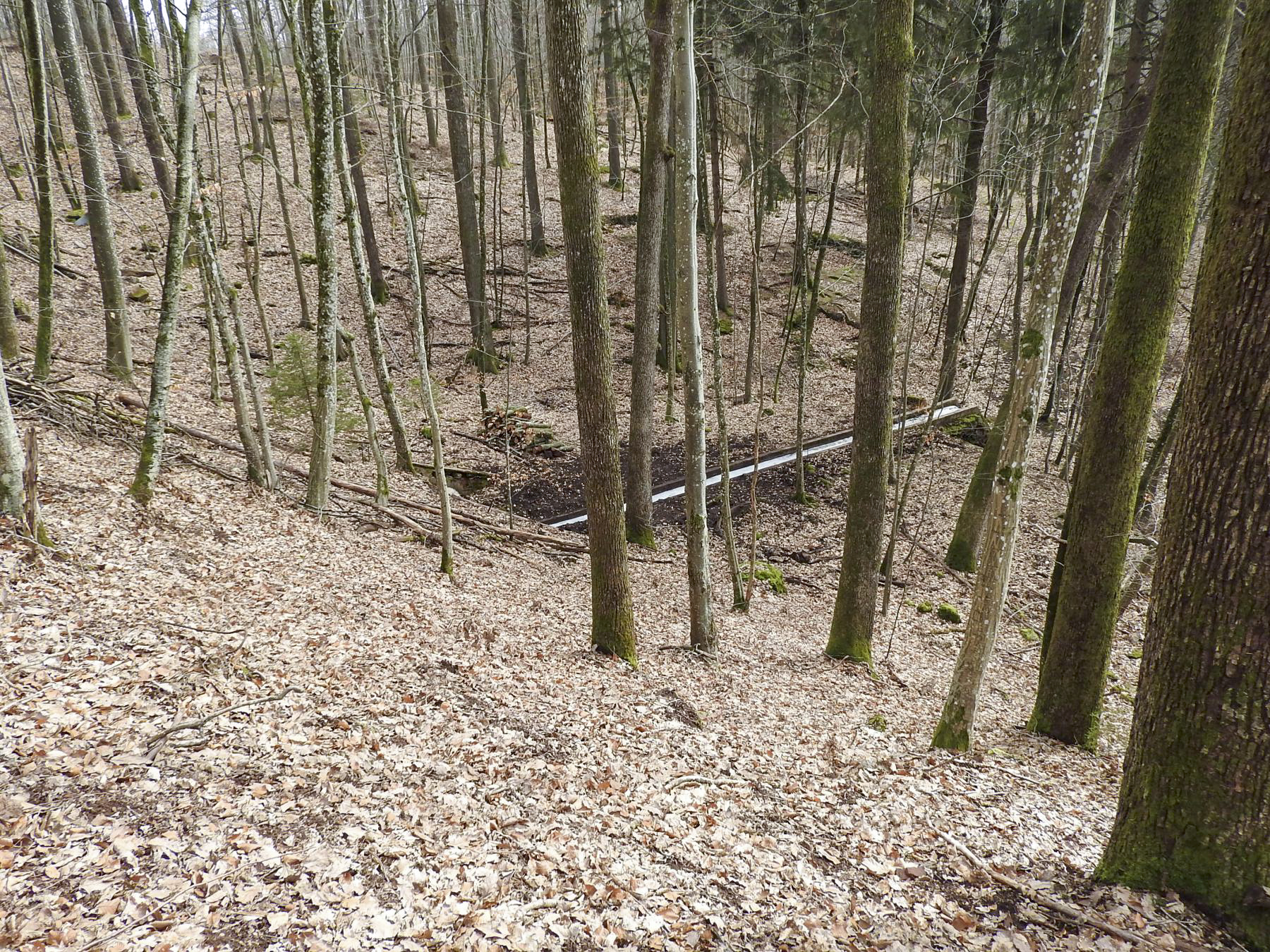 Ligne Maginot - DEPOT - (Abri) - Les entrées sont construits sur la pente, l'égout visitable est en-bas