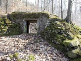 Ligne Maginot - C11 - PETIT MUEHLBERG SUD - (Blockhaus pour canon) - Vue de l'embrasure.
Noter la taille démesurée de cette dernière