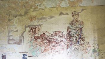 Ligne Maginot - LANGENSOULTZBACH - (Camp de sureté) - Bâtiment B
Salle 2
Peinture murale du casernement