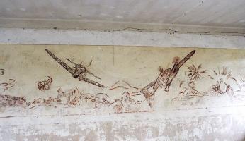 Ligne Maginot - LANGENSOULTZBACH - (Camp de sureté) - Bâtiment B
Salle 5
Peinture murale du casernement