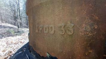 Ligne Maginot - NONNENHARDT N°1 - (Blockhaus pour arme infanterie) - Détail du marquage de la cloche GFM ' AP00 33'