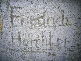 Ligne Maginot - SPIESS 1 - (Blockhaus pour arme infanterie) - Graffiti allemand 'Friedrich Horchter'