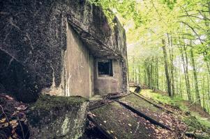 Ligne Maginot - TRAUTBACH CENTRE - (Blockhaus pour arme infanterie) - Les volets masquent les créneaux sont encore visibles sur cette photo
